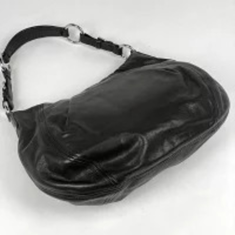 Prada Hobo Leather Bag Shoulder Black Nero Black